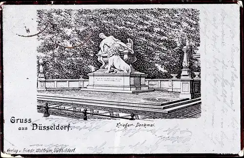 Ak Düsseldorf am Rhein, Kriegerdenkmal