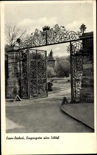 Ak Borbeck Essen Ruhrgebiet, Eingangstor zum Schloss