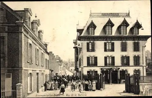 Ak Arromanches les Bains Calvados, Rue de la Batterie