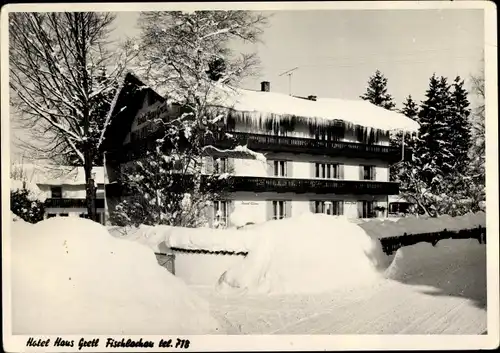 Foto Ak Fischbachau in Oberbayern, Hotel Haus Gretl im Winter
