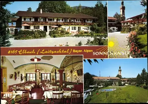 Ak Elbach im Leitzachtal Fischbachbau Oberbayern, Postgasthof Sonnenkaiser