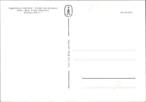 Ak Brunnhof Josefstal Schliersee, Jugendhaus Josefstal, Modell des Neubaus
