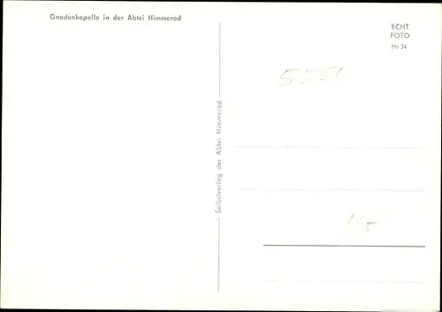 Ak Himmerod Großlittgen in der Eifel, Gnadenkapelle in der Abtei