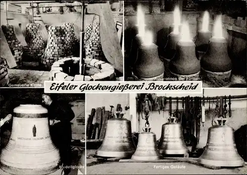 Ak Brockscheid in der Vulkaneifel, Eifeler Glockengießerei, gemauerte Kerne, Ausbrennen, Geläute