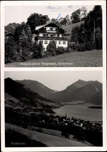 Ak Schliersee in Oberbayern, Fremdenheim Wegmann, Gesamtansicht