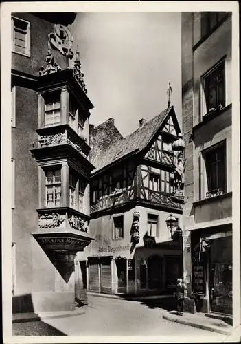 Ak Mainz am Rhein, Erker, Gymnasium um 1615, Betzelgasse