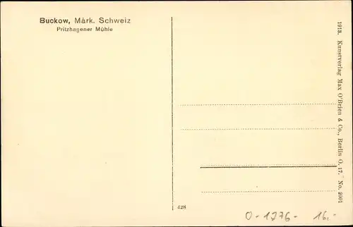 Ak Buckow in der Märkischen Schweiz, Pritzhagener Mühle