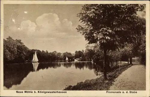 Ak Neue Mühle Königs Wusterhausen in Brandenburg, Promenade an der Stabe