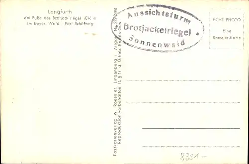 Ak Langfurth Mittelfranken Bayern, Gesamtansicht, Brotjacklriegel