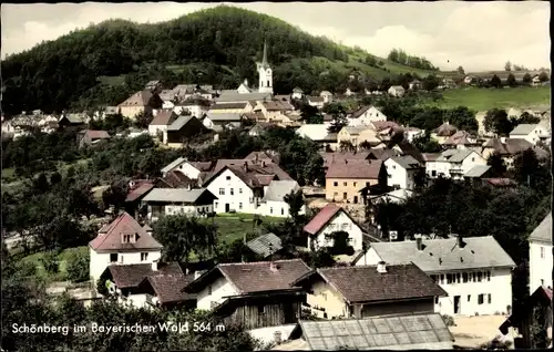 Ak Schönberg im Bayerischen Wald, Teilansicht des Ortes