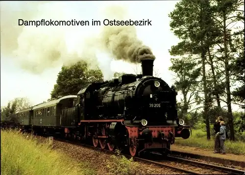 Ak Dampflokomotive, BR 38.2, 38 205, Im Ostseebezirk, Fahrt Rostock Güstrow 1980