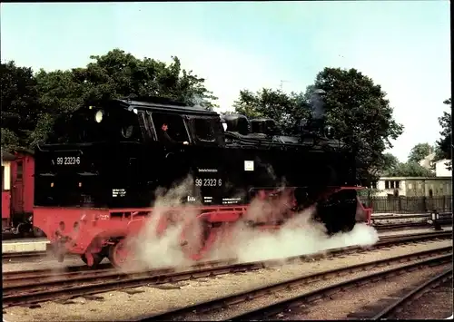 Ak Bäderbahn Molli im Bahnhof Kühlungsborn, Dampflokomotive, Schmalspurlok 99 2323-6, 1980