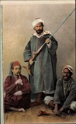 Ak Araber mit Pfeife und Gewehr, Maghreb