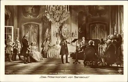 Ak Schauspieler Otto Gebühr, Margarethe Schön, Das Flötenkonzert von Sanssouci, Ross Verlag 125 6