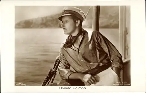 Ak Schauspieler Ronald Colman, Portrait, Filmszene