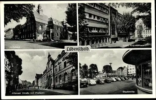 Ak Lüdenscheid im Märkischen Kreis, Stadtmitte, Städt. Krankenhaus, Altenaer Straße, Amtshaus