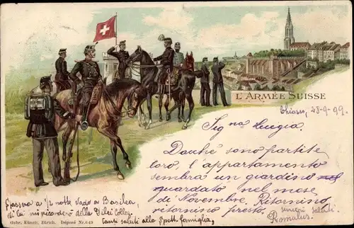 Litho Schweiz, L'Armee Suisse, Schweizer Soldaten in Uniformen