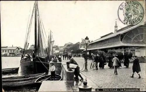 Ak Trouville Calvados, La Poissonnerie