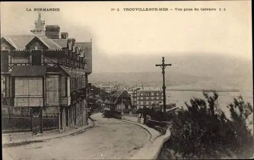 Ak Trouville sur Mer Calvados, Vue prise du Calvaire