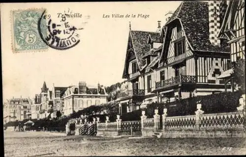 Ak Trouville Calvados, Les Villas de la Plage