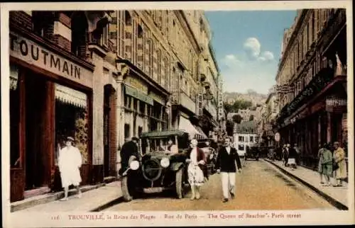 Ak Trouville Calvados, Rue de Paris, Auto