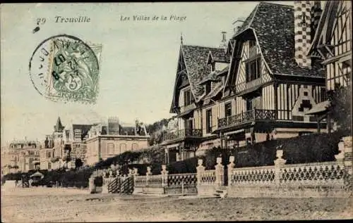 Ak Trouville Calvados, Les Villas de la Plage