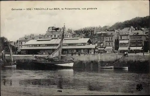 Ak Trouville sur Mer Calvados, La Poissonnerie, Vue generale