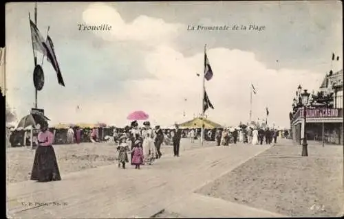 Ak Trouville Calvados, La Promenade de la Plage
