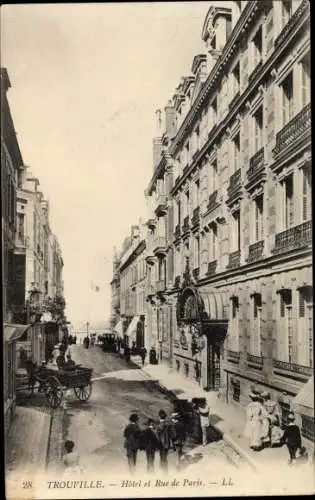 Ak Trouville Calvados, Hotel et Rue de Paris
