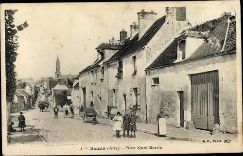 Ak Senlis Oise, Place Saint Martin