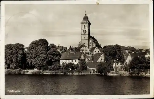 Ak Nürtingen am Neckar, Blick auf den Ort, Kirche