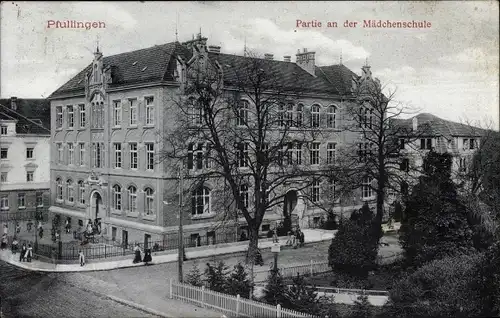 Ak Pfullingen in der Schwäbischen Alb, Partie an der Mädchenschule