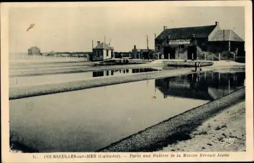 Ak Courseulles sur Mer Calvados, Parcs aux Huitres de la Maison Heroult Jeune