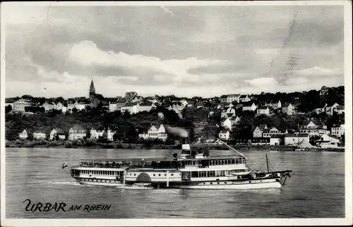 Ak Urbar am Rhein bei Koblenz, Salondampfer, Panorama