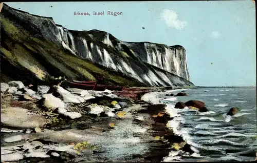 Ak Arkona Putgarten auf Rügen, Strandpartie mit Felsen