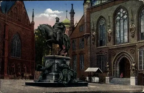 Ak Hansestadt Bremen, Kaiser Wilhelm Platz, Kaiser Wilhelm Denkmal