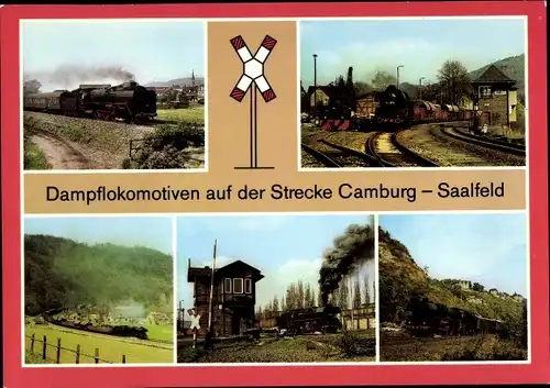 Ak Camburg an der Saale Thüringen, Dampflok auf Strecke Camburg Saalfeld