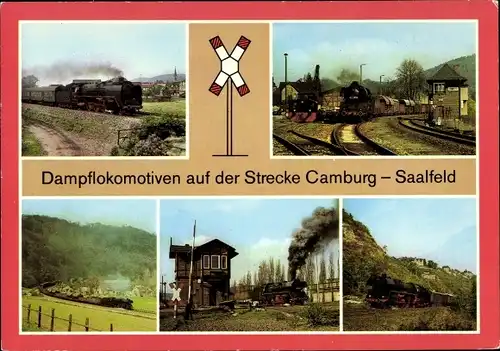 Ak Camburg an der Saale Thüringen, Dampflok auf Strecke Camburg Saalfeld