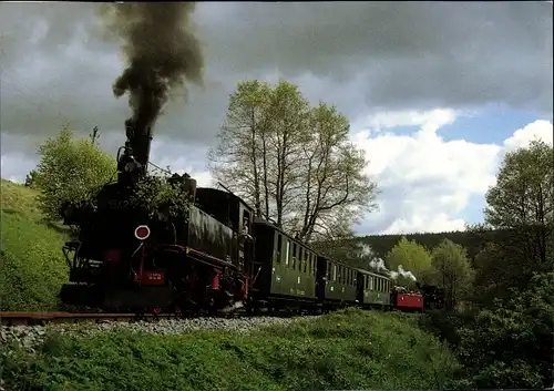 Ak  Dampflok, Preßnitzbahn, Zw. Bahnhof Jöhstadt und Schlössel