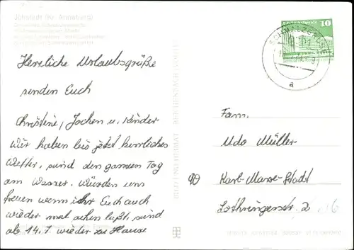 Ak Jöhstadt im Erzgebirge Sachsen, Museumsbahn, Denkmal, Gasthaus Schwarzenwassertal