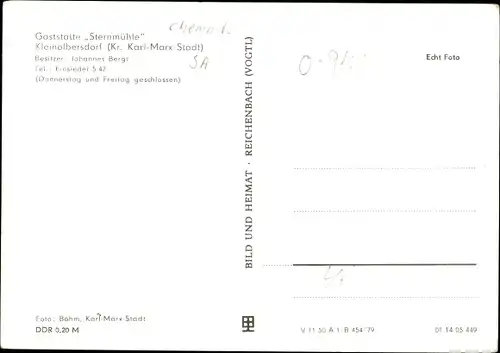 Ak Kleinolbersdorf Altenhain Chemnitz in Sachsen, Gaststätte Sternmühle