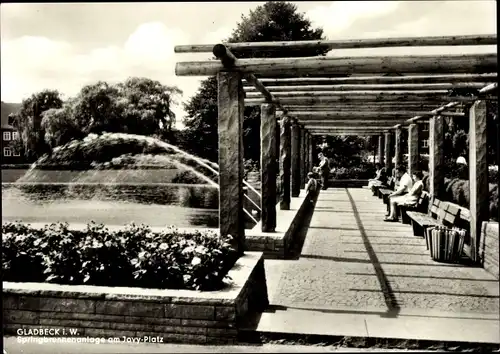 Ak Gladbeck im Ruhrgebiet, Springbrunnenanlage am Jovy Platz