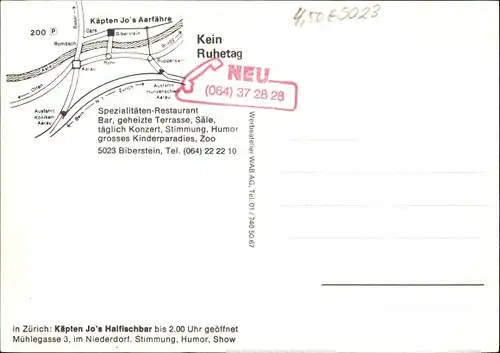 Ak Biberstein Kanton Aargau, Käpten Jo's Aarfähre