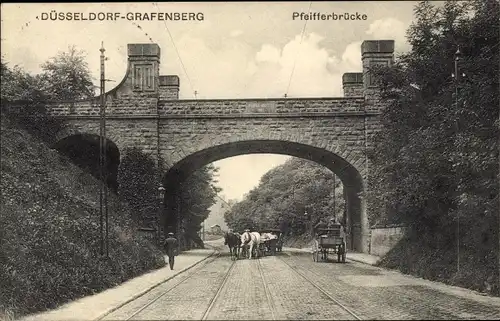 Ak Grafenberg Düsseldorf am Rhein, Pfeifferbrücke