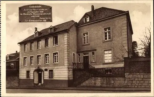 Ak Mettmann in Nordrhein Westfalen, altes Pfarrhaus, Gedenktafel