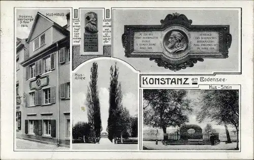 Ak Konstanz am Bodensee, Husens Herberge, Hus Stein, Hus Allee, Hus Haus