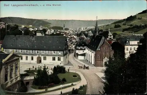 Ak Langenschwalbach Bad Schwalbach im Taunus, Ort von Villa Werner gesehen