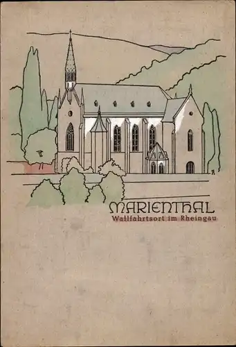 Ak Marienthal im Rheingau Geisenheim am Rhein Hessen, Kirche