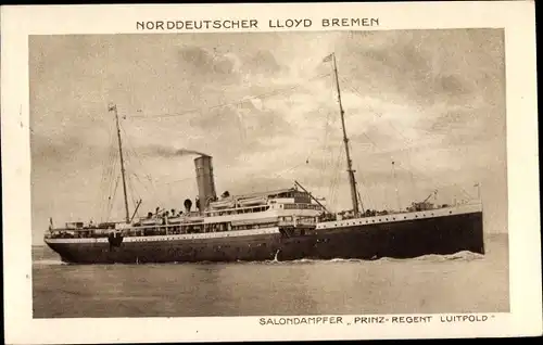 Ak Norddeutscher Lloyd Bremen, Salon Dampfer Prinzregent Luitpold