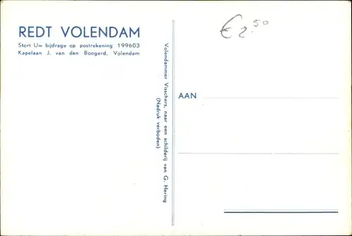 Künstler Ak Hering, G., Volendam Nordholland Niederlande, Volendammer Visschers, Fischer in Tracht